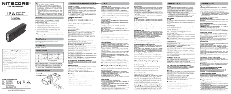 Image de la première page du manuel de l'appareil TIP SE