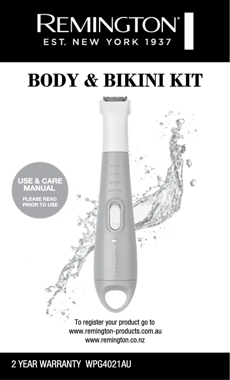 Page n°1 - Manuel utilisateur Remington WPG4021AU