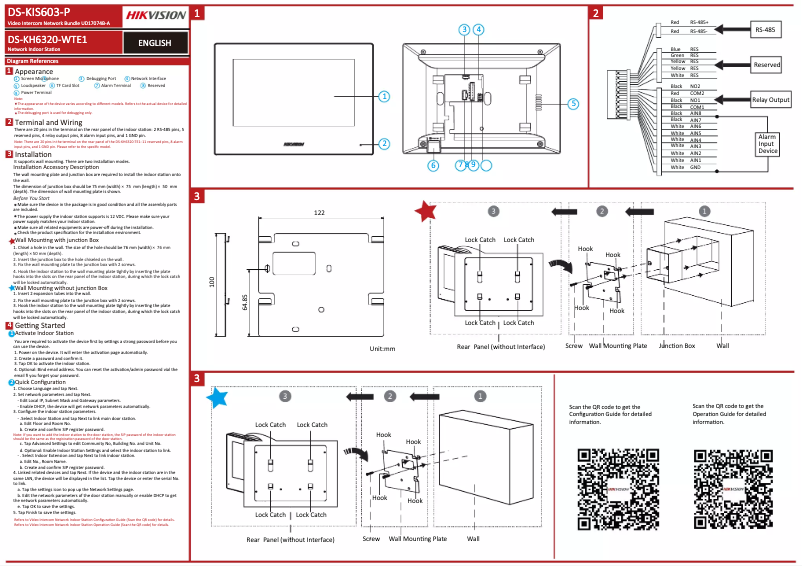 Página 1 del manual Guía de inicio rápido Hikvision DS-KIS603-P
