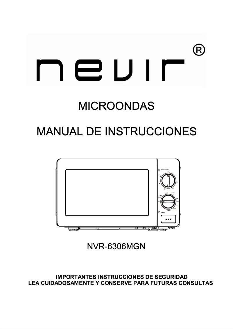 Page n°1 - Manuel utilisateur Nevir NVR-6306MGN