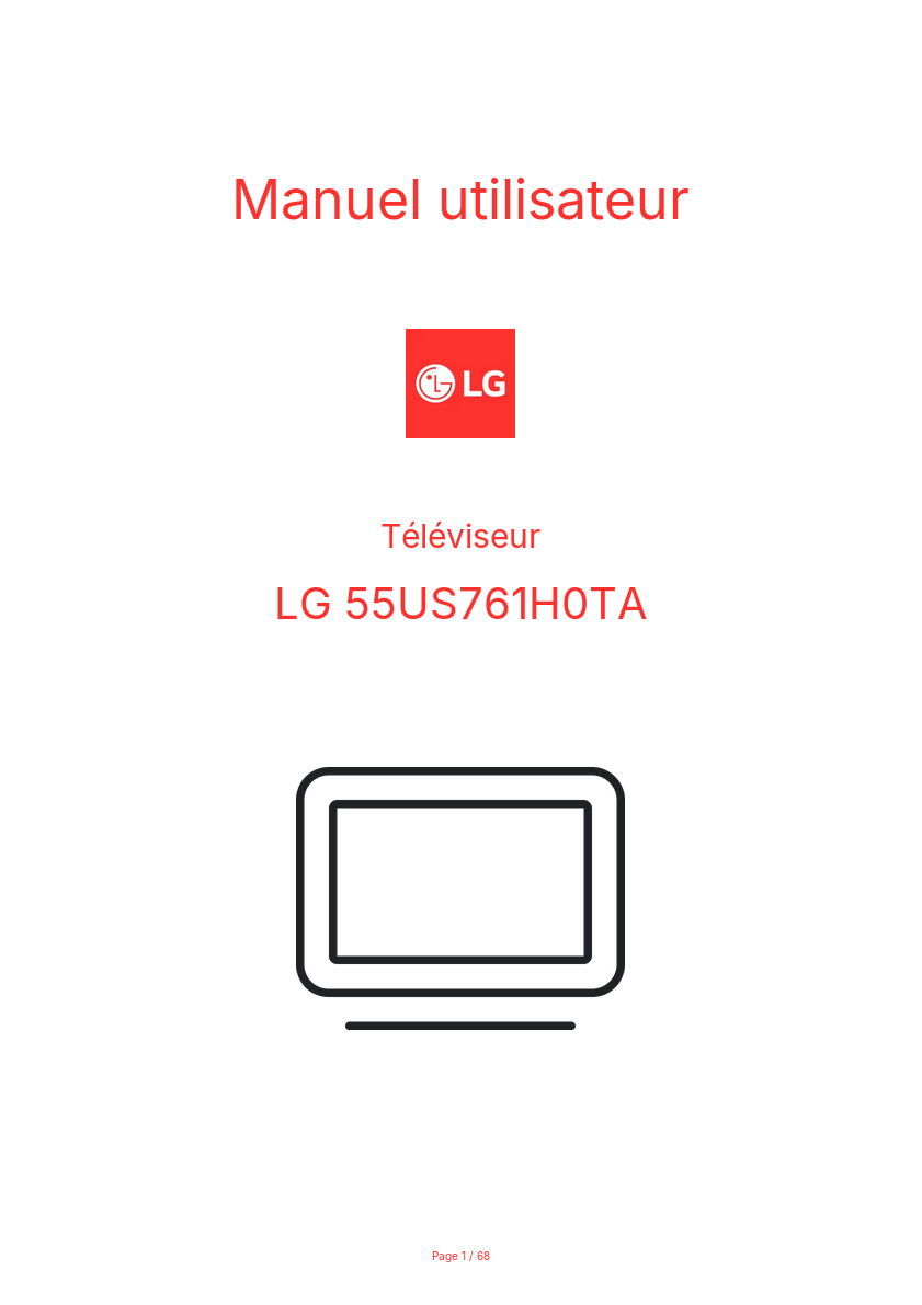 Page n°1 - Manuel utilisateur LG 55US761H0TA