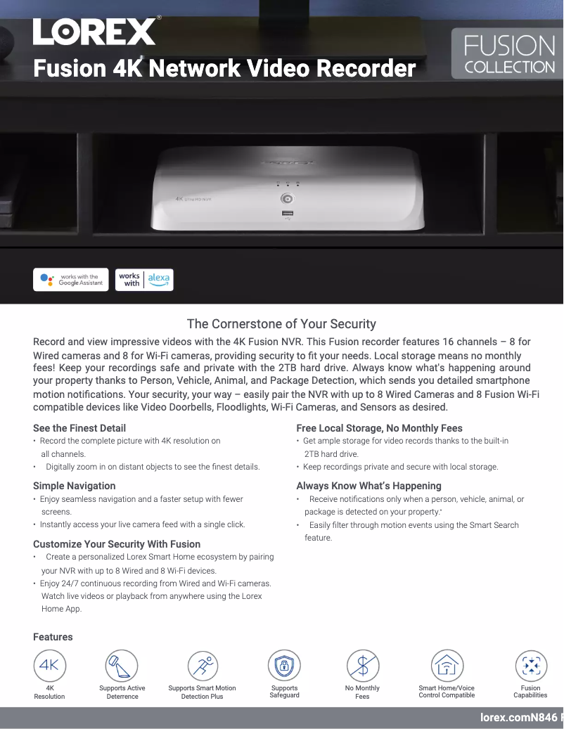 Página 1 del manual Ficha técnica Lorex N846A62