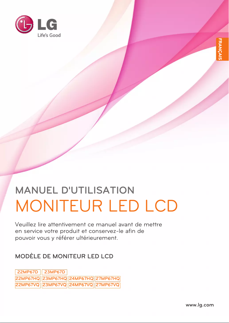 Page 1 de la notice Manuel utilisateur LG 27MP67HQ