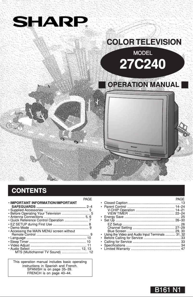 Image de la première page du manuel de l'appareil 27C240