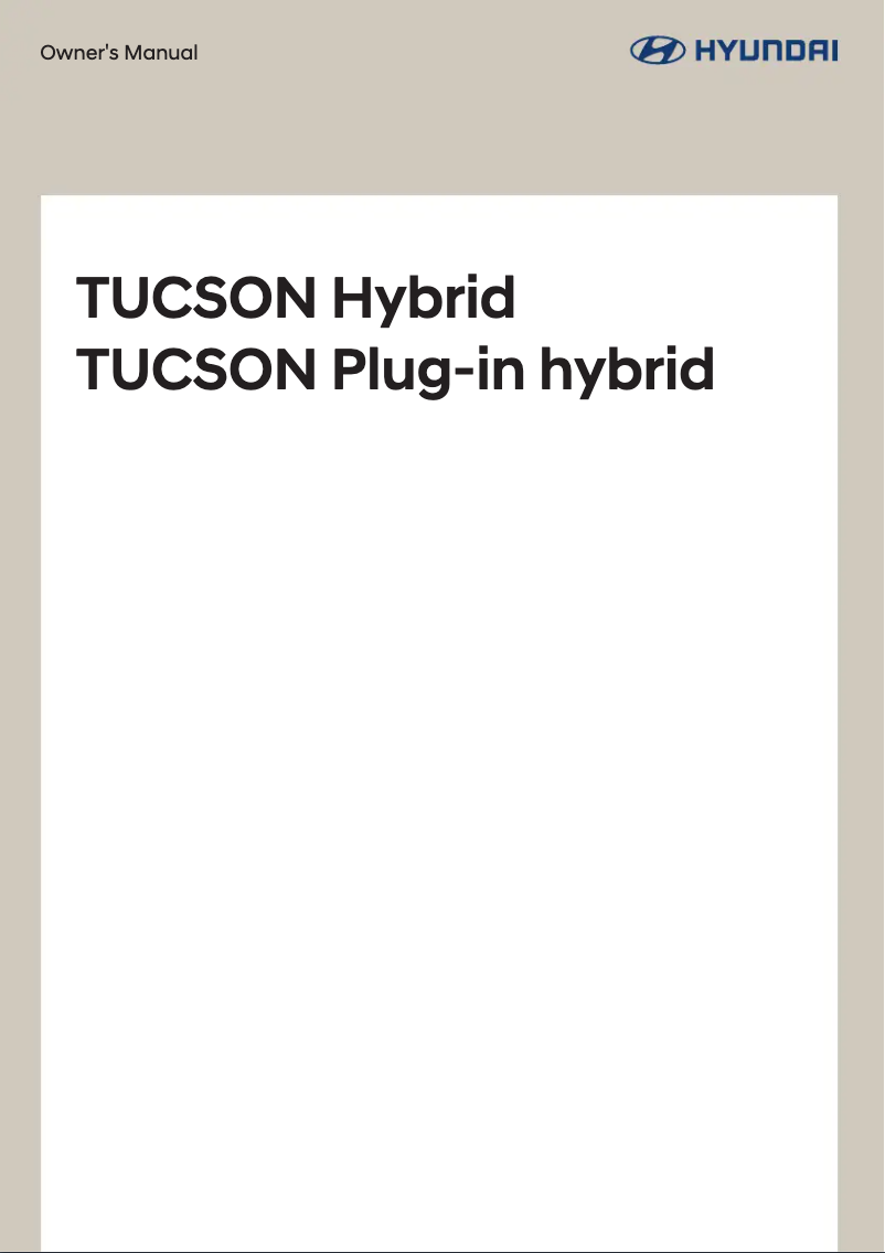 Image de la première page du manuel de l'appareil Tucson Hybrid (2022)