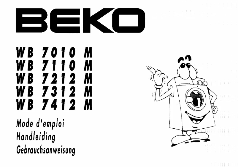 Page 1 de la notice Manuel utilisateur Beko WB7010