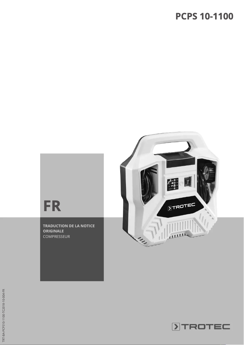 Page 1 de la notice Manuel utilisateur Trotec PCPS 10-1100