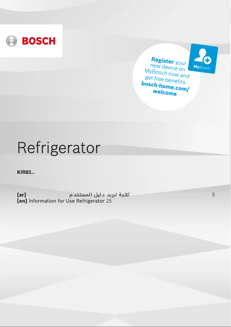 Page n°1 - Manuel utilisateur Bosch KIR81AF30U