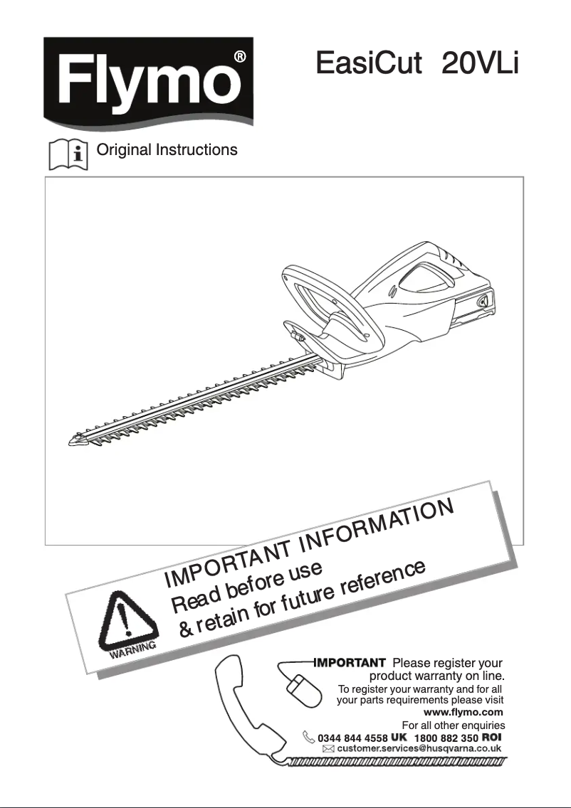 Image de la première page du manuel de l'appareil EasiCut Cordless 20V Li