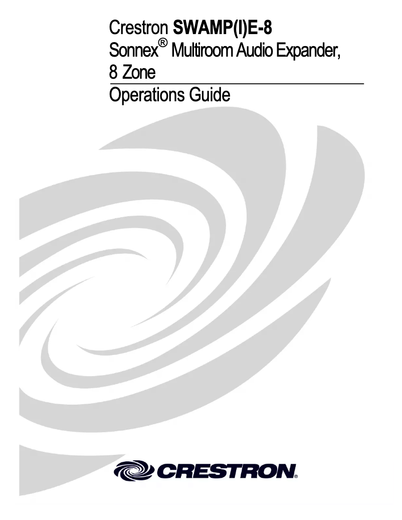 Page n°1 - Manuel utilisateur Crestron SWAMPIE-8