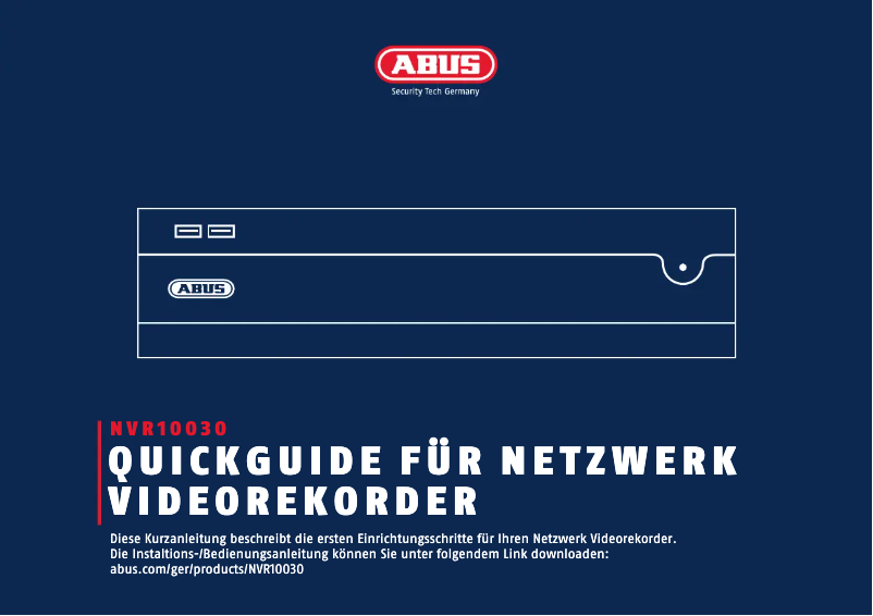 Page n°1 - Manuel utilisateur Abus NVR10030