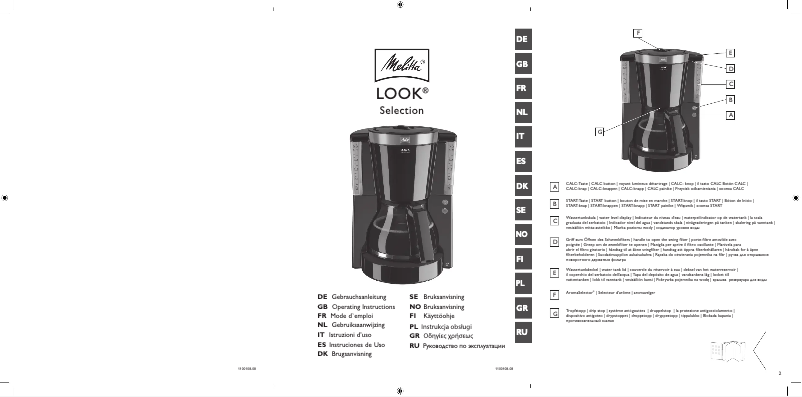 Page n°1 - Manuel utilisateur Melitta Look IV Selection