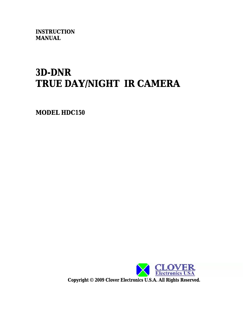 Page n°1 - Manuel utilisateur Clover Electronics HDC150