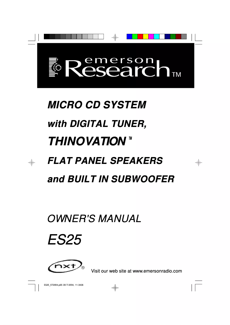 Page 1 de la notice Manuel utilisateur Emerson ES25