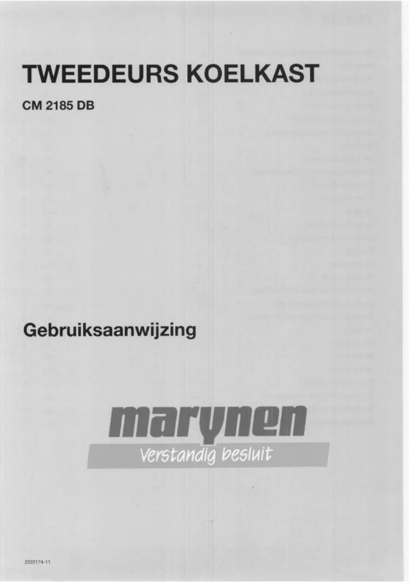 Page 1 de la notice Manuel utilisateur Marijnen CM 2185 DB