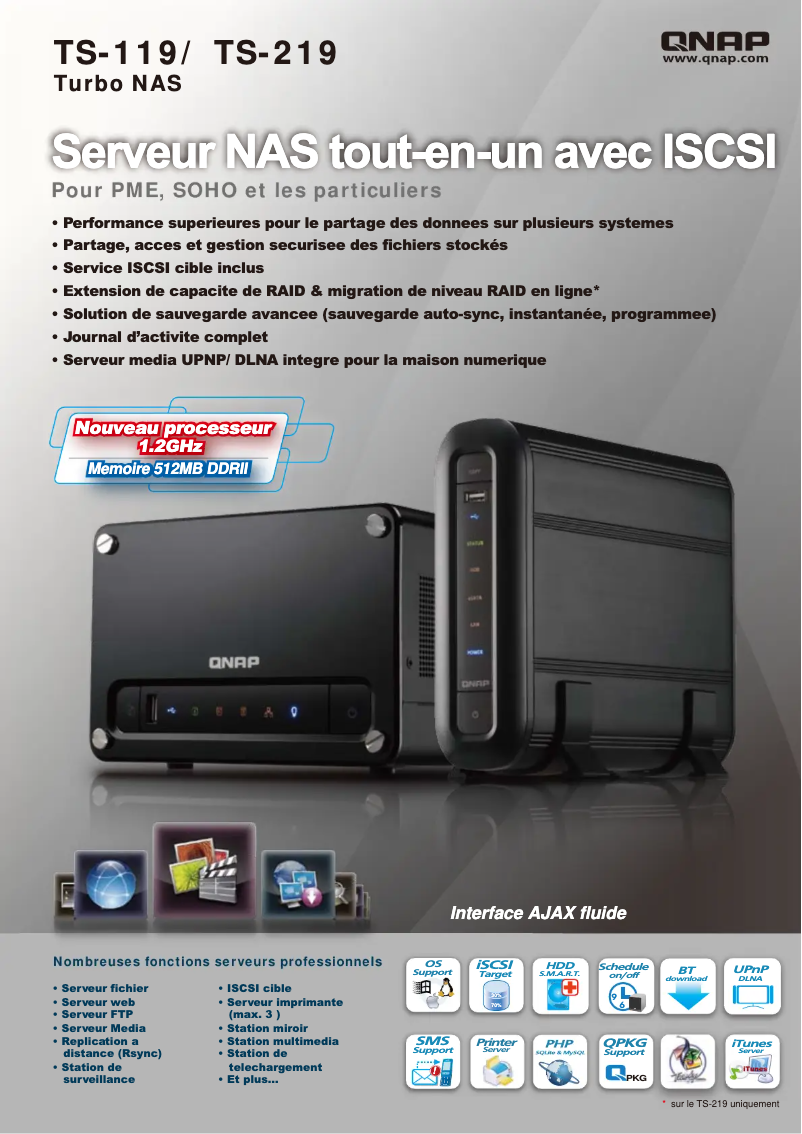 Page n°1 - Fiche technique QNAP TS-219