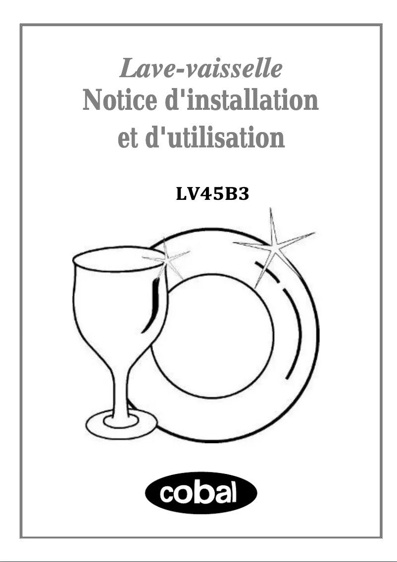 Page n°1 - Manuel utilisateur Cobal LV45B3