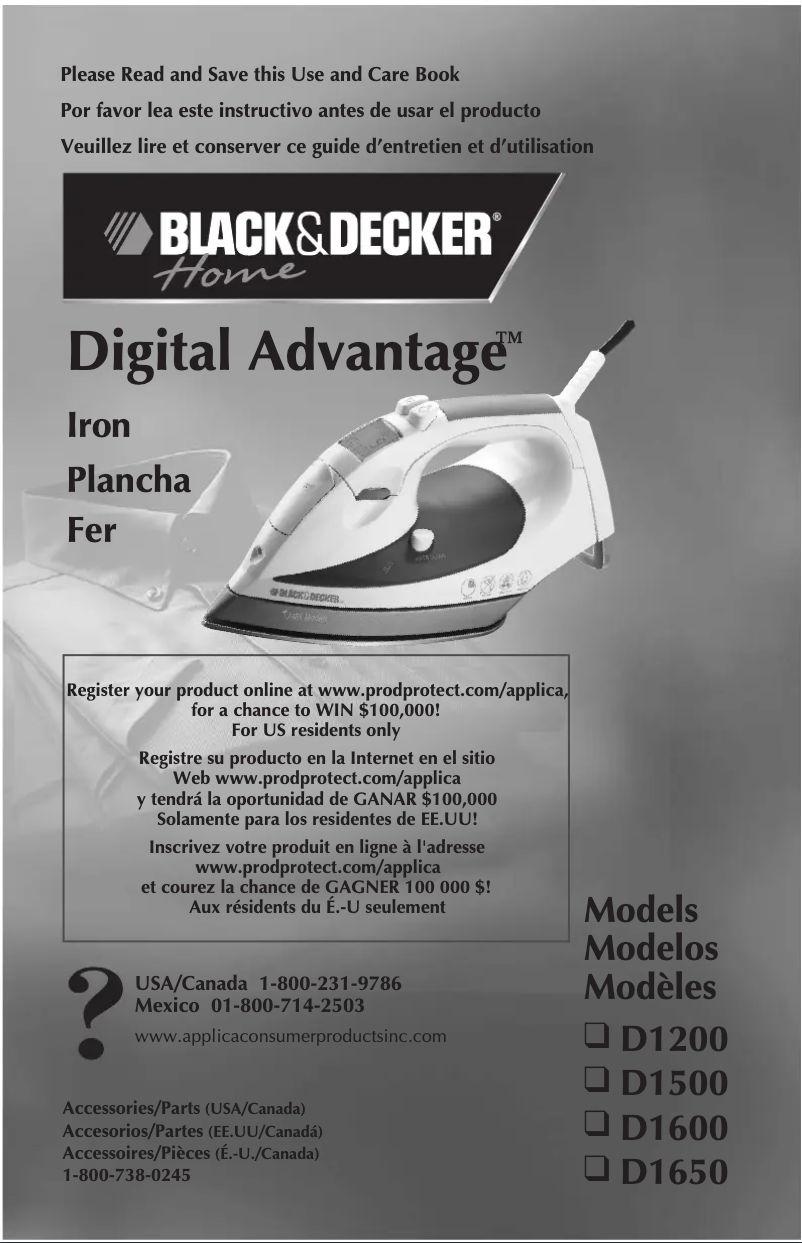 Page n°1 - Manuel utilisateur Black & Decker D1600