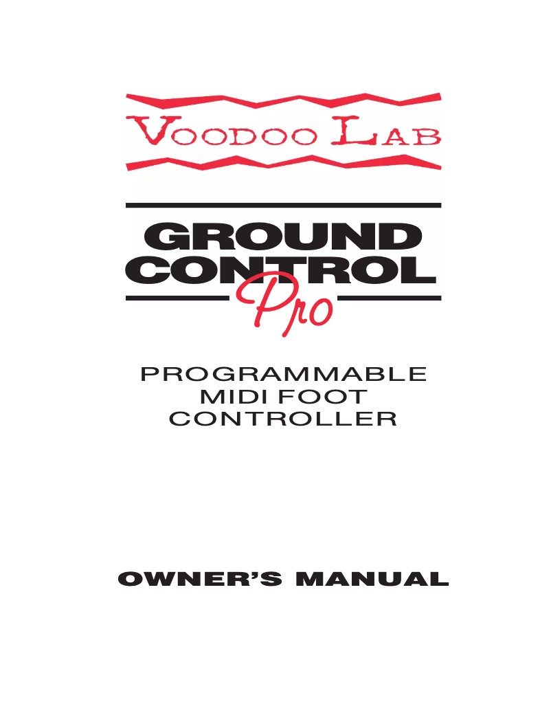 Page n°1 - Manuel utilisateur Voodoo Lab Ground Control Pro