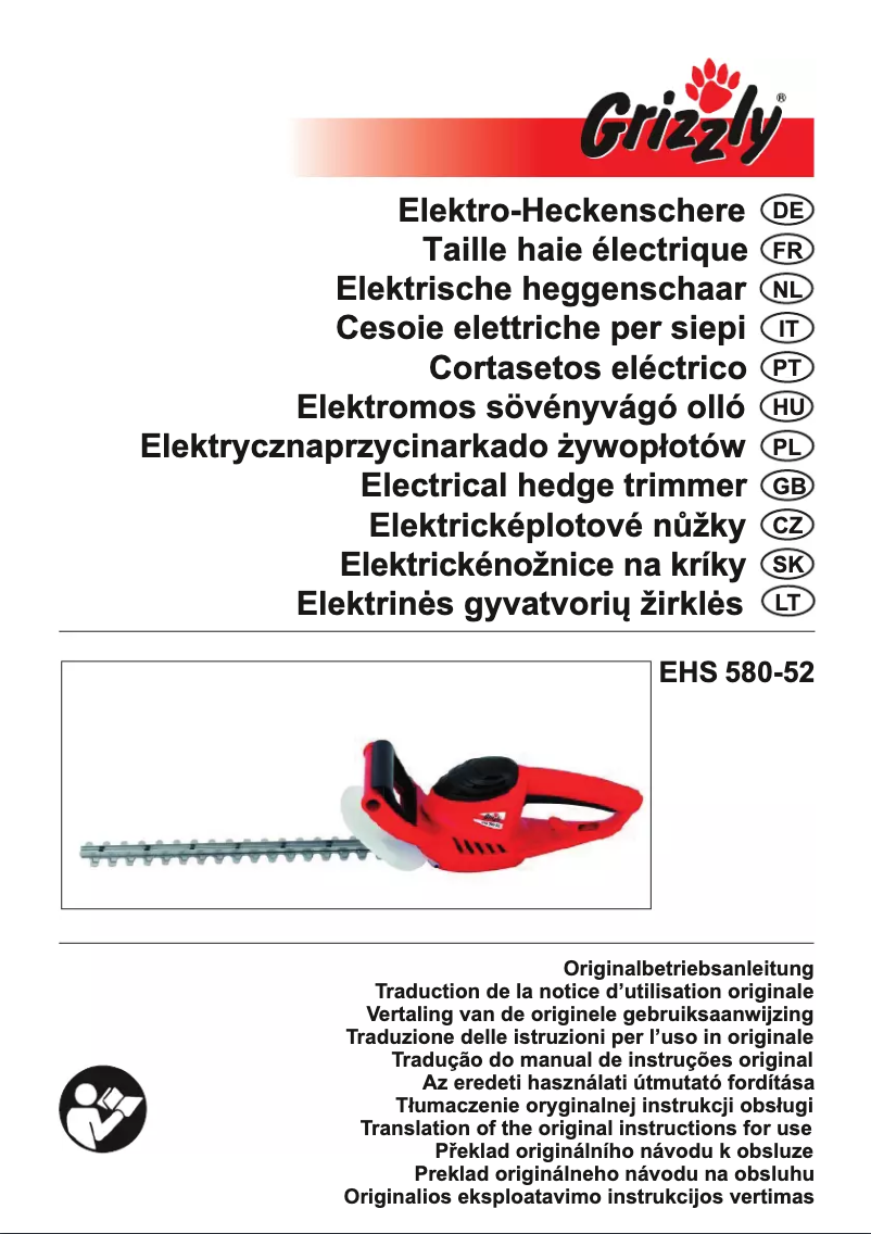 Page n°1 - Manuel utilisateur Grizzly EHS 580-52