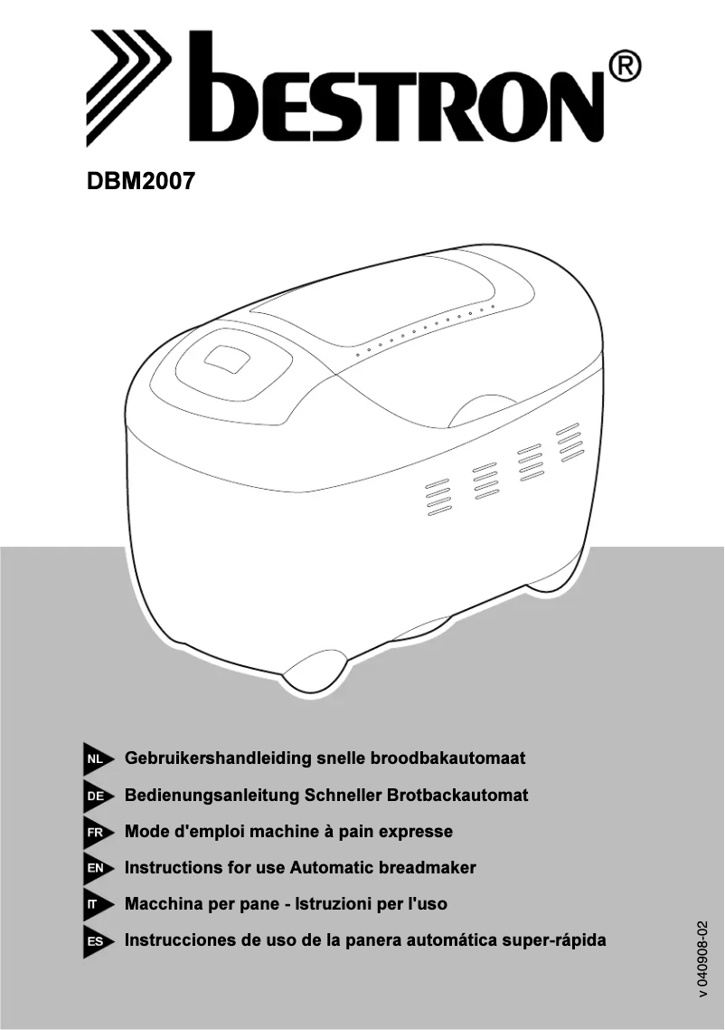 Page 1 de la notice Manuel utilisateur Bestron DBM2007