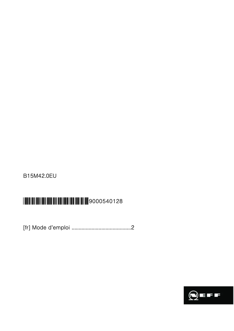 Page n°1 - Manuel utilisateur Neff B15M42N0EU