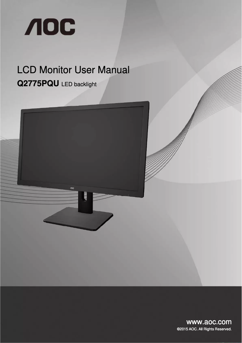 Page 1 de la notice Manuel utilisateur AOC Pro-line Q2775PQU