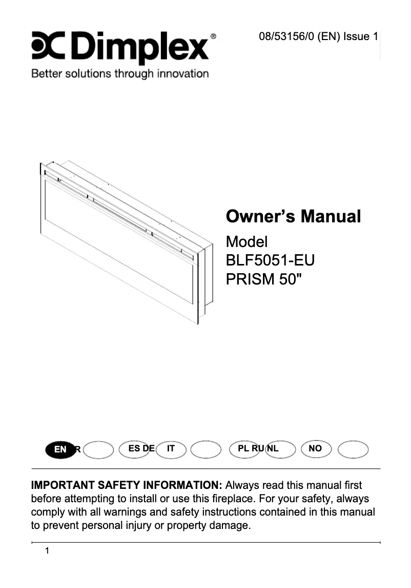 Page n°1 - Manuel utilisateur Dimplex Prism