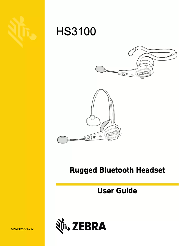 Page 1 de la notice Manuel utilisateur Zebra HS3100