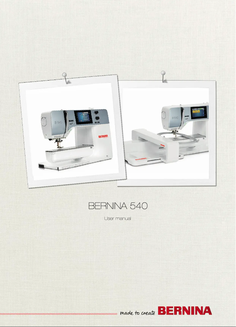 Page n°1 - Manuel utilisateur Bernina 540