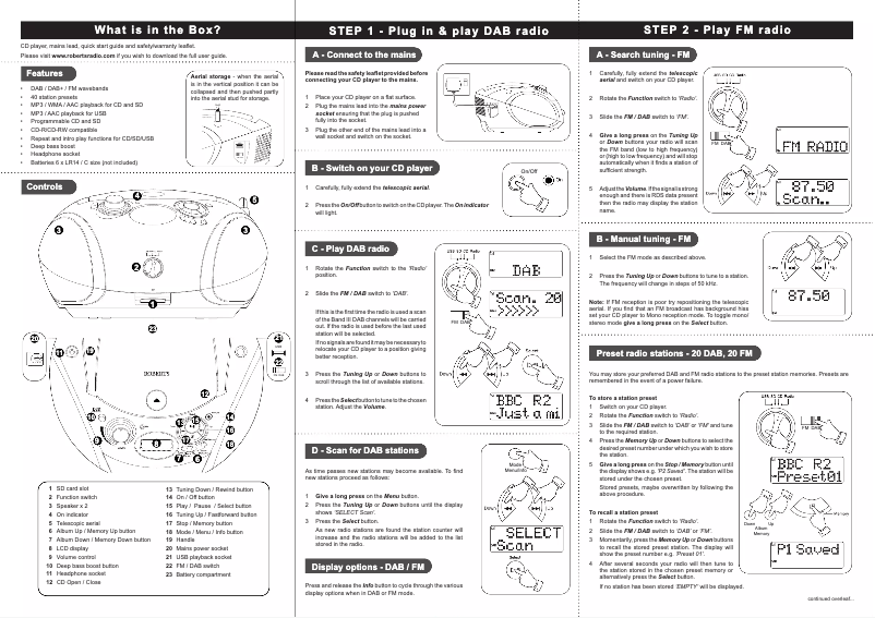 Page n°1 - Manuel utilisateur Roberts Zoombox 3