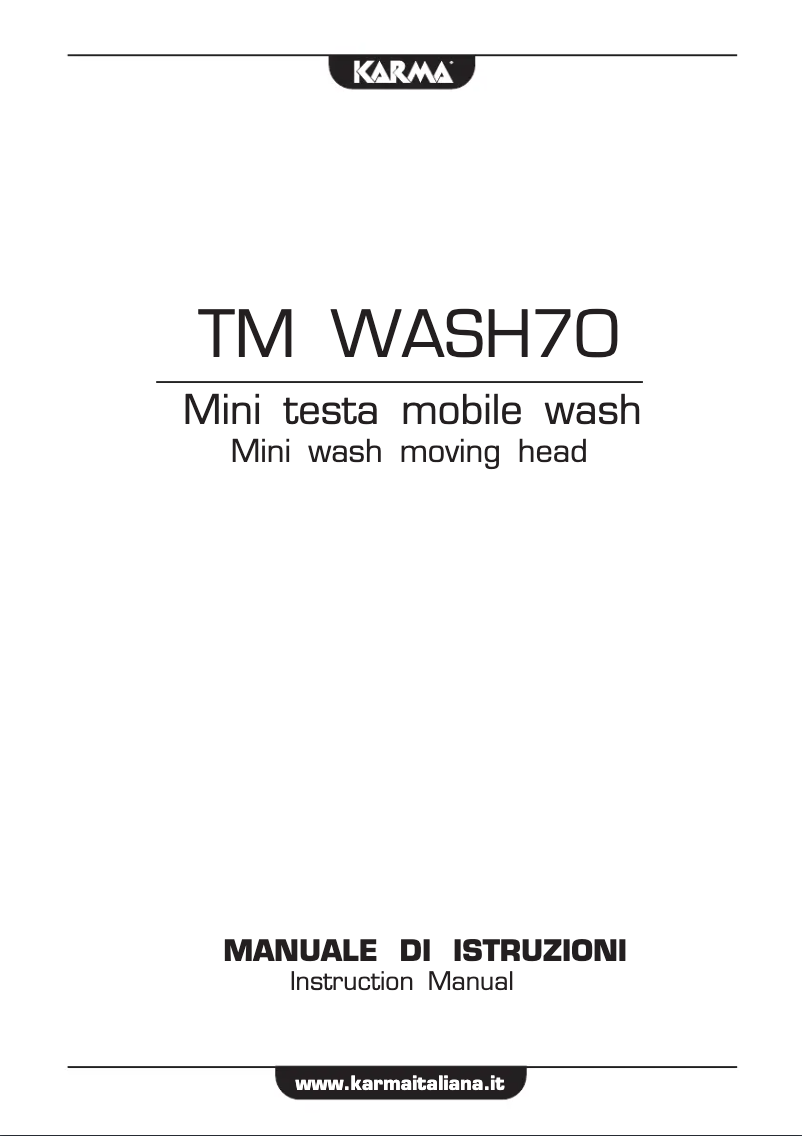 Page 1 de la notice Manuel utilisateur Karma TM WASH70