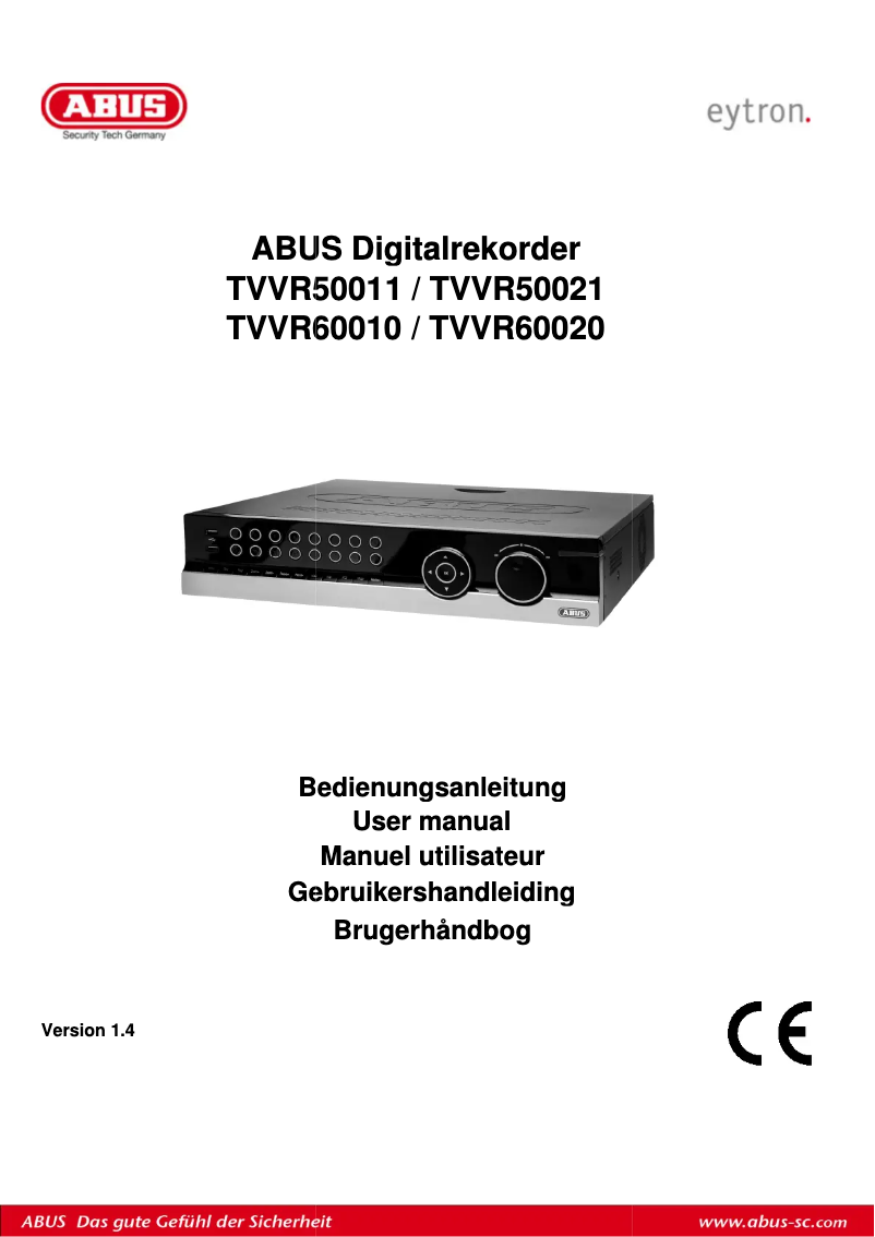 Page n°1 - Manuel utilisateur Abus TVVR60020