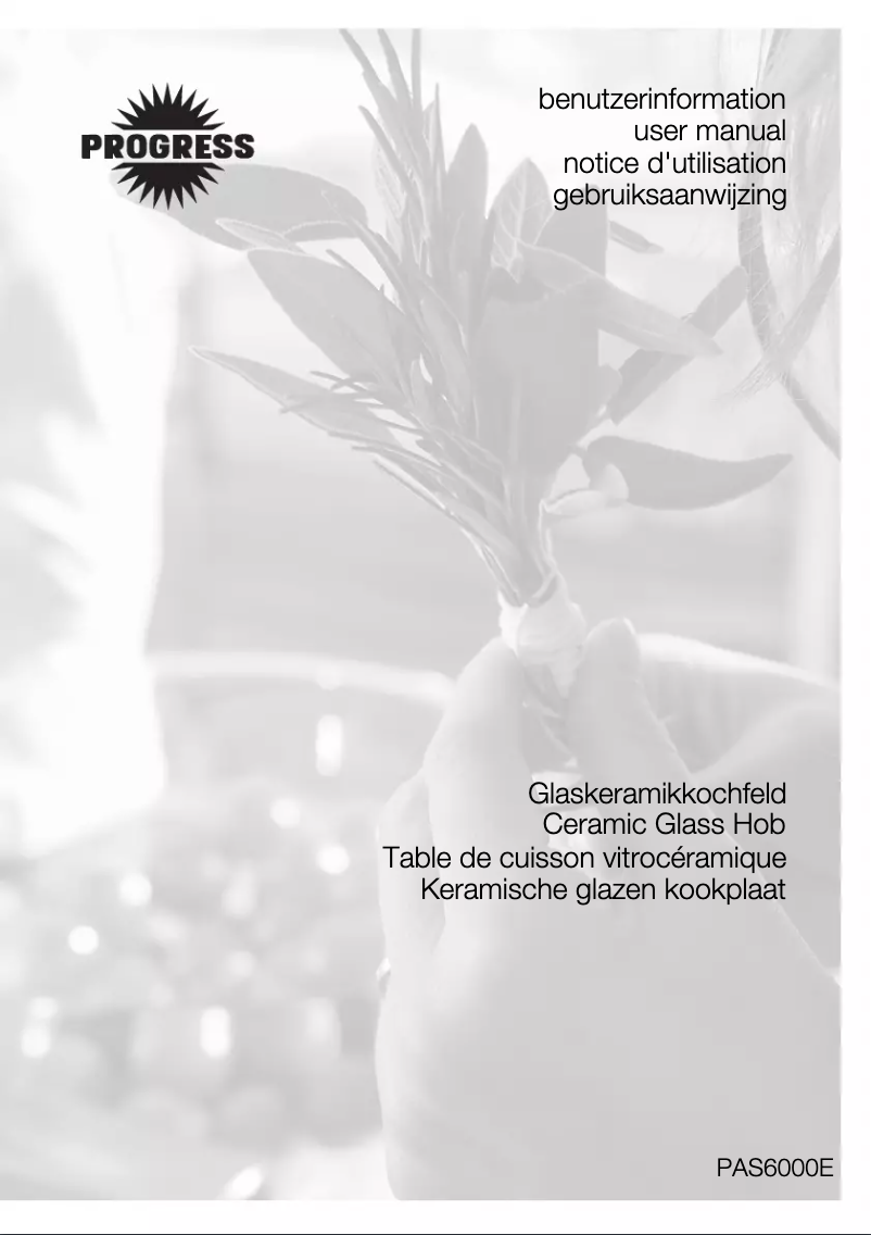 Page 1 de la notice Manuel utilisateur Progress PAS6000E