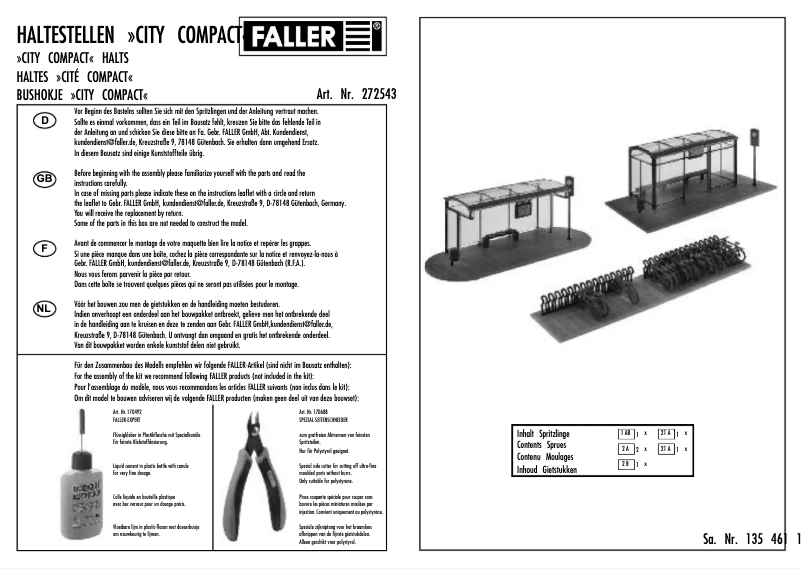 Page 1 de la notice Manuel utilisateur Faller 272543