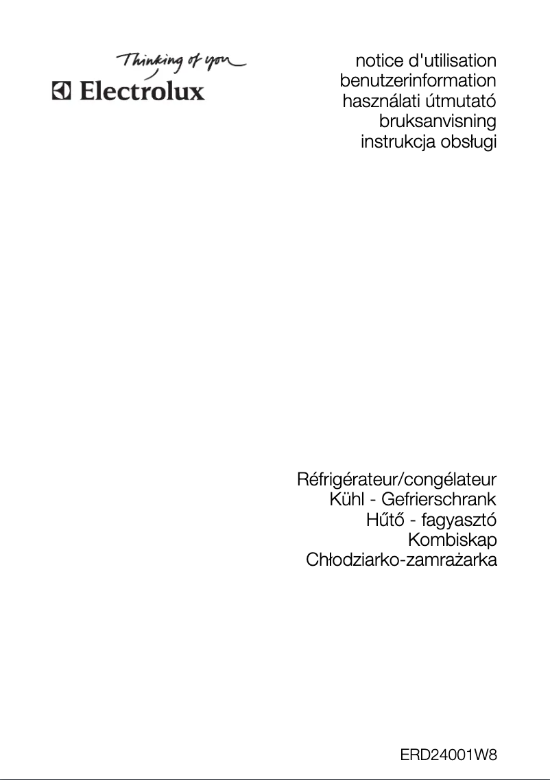 Page 1 de la notice Manuel utilisateur Electrolux ERD 24001 W