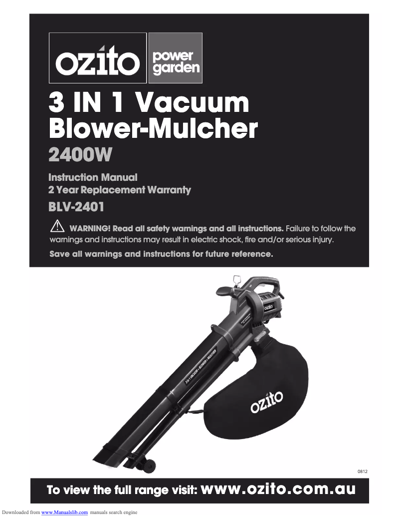 Image de la première page du manuel de l'appareil BLV-2401