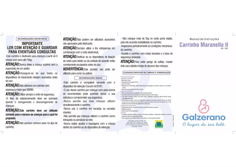 Page 1 de la notice Manuel utilisateur Galzerano Maranello II