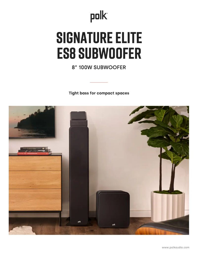 Image de la première page du manuel de l'appareil Signature Elite Subwoofer ES8