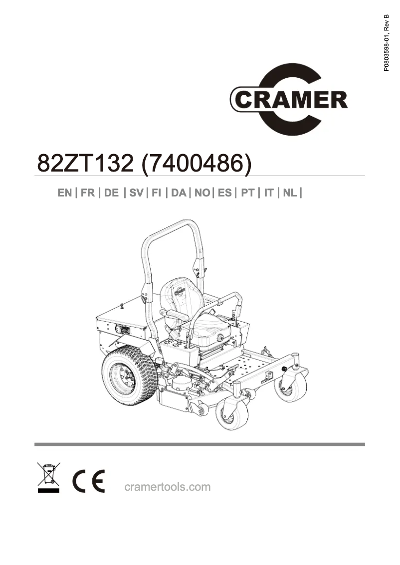 Page n°1 - Manuel utilisateur Cramer 82ZT132