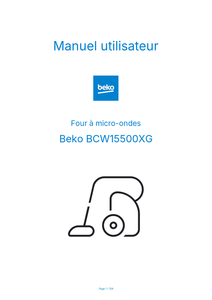 Page n°1 - Manuel utilisateur Beko BCW15500XG