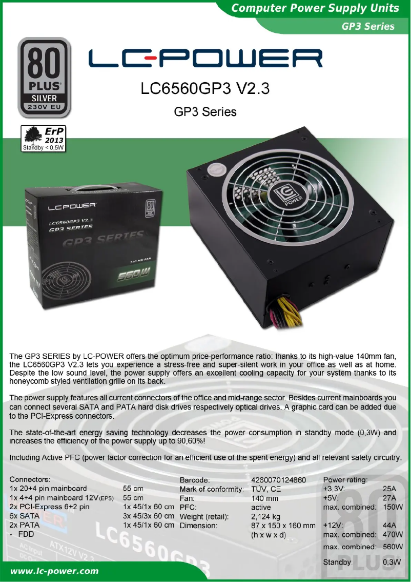 Image de la première page du manuel de l'appareil LC6560GP3 V2.3