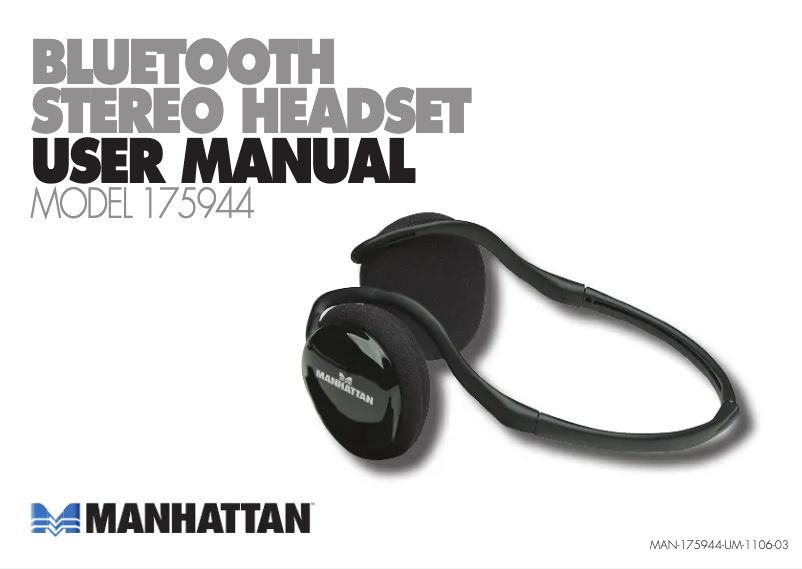 Image de la première page du manuel de l'appareil Bluetooth Stereo Headset
