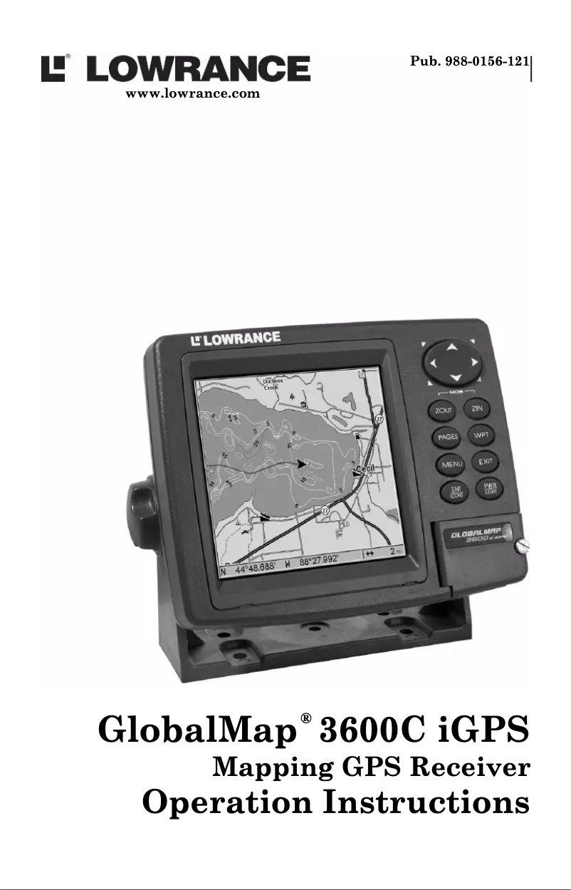 Page 1 de la notice Manuel utilisateur Lowrance GlobalMap 3600C iGPS