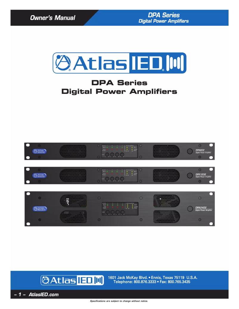 First page image of the manual for DPA1202