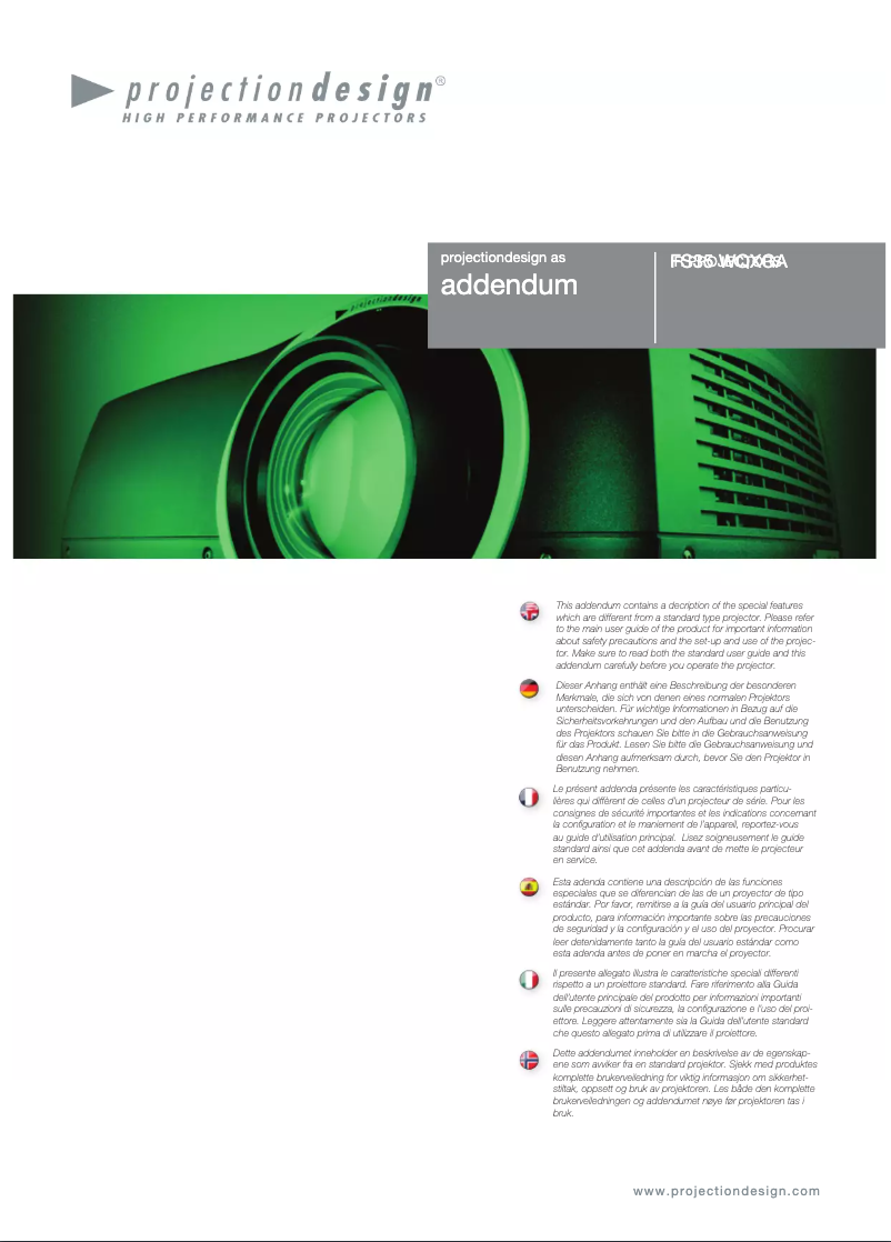 Page 1 de la notice Manuel utilisateur Barco FS35