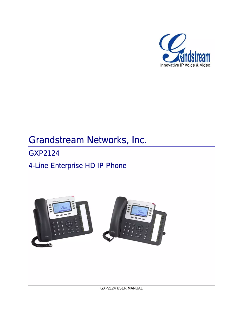 Page n°1 - Manuel utilisateur Grandstream GXP2124