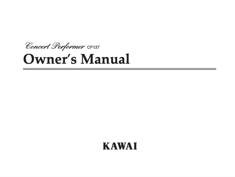 Page 1 de la notice Manuel utilisateur Kawai Concert Performer CP137