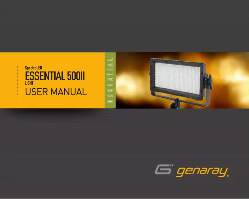 Page n°1 - Manuel utilisateur Genaray Spectro LED Essential 500 II
