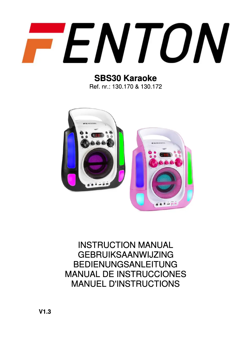 Page 1 de la notice Manuel utilisateur Fenton SBS30W